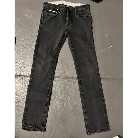 VANS Off The Wall Men’s Black Denim Jeans V76 Slim Fit Size W32 L34 - Picture 1 of 6